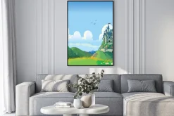 Plakat: Tło fantasy z zamku wektor cartoon