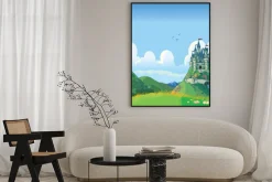 Plakat: Tło fantasy z zamku wektor cartoon