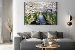 Plakat: Tokio, japonia w meguro kanał na wiosnę.