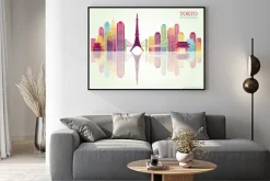 Plakat: Tokio szczegółowe horyzontu. ilustracji wektorowych