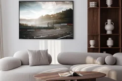 Plakat: Tor wyścigowy o wschodzie słońca