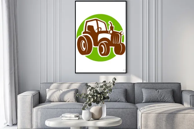 Plakat: Traktor fermer ikona