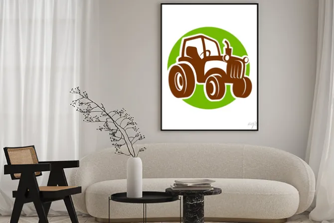 Plakat: Traktor fermer ikona