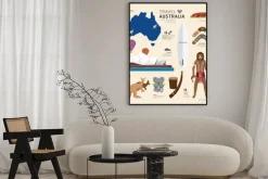 Plakat: Travel concept australia landmark flat icons design .vector illu