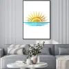 Plakat: Travel logo szablonu. sun z fal morskich.