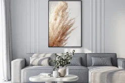 Plakat: Trawa pampasowa z bliska na jasnym tle