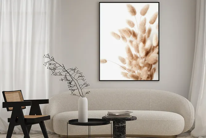 Plakat: Trawa w stylu boho dmuszek jajowaty