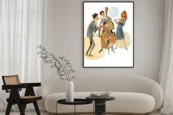 Plakat: Trio jazzowe w stylu akwarelowym