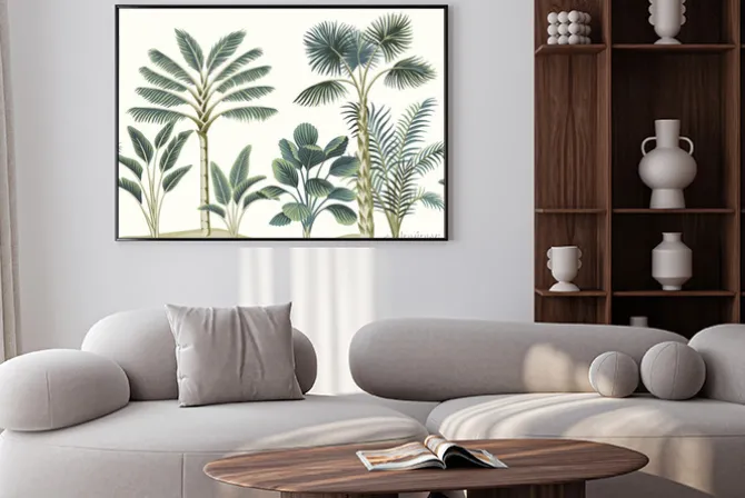 Plakat: Tropical vintage hawaiian palm trees, banana tree, plant floral