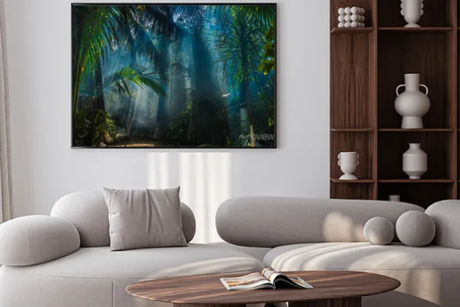 Plakat: Tropikalna dżungla o poranku