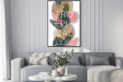 Plakat: Tropikalny wzór na banner, plakat. ilustracji wektorowych.