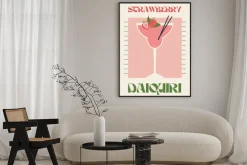 Plakat: Truskawkowy koktajl nowoczesna ilustracja