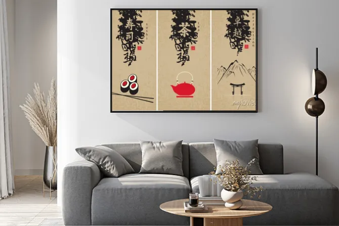 Plakat: Trzy menu kuchni japońskiej