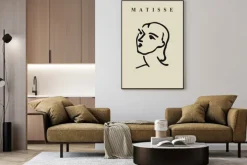 Plakat: Twarz kobiety abstrakcyjna kompozycja w stylu matisse