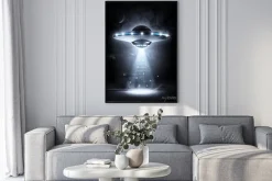 Plakat: Ufo w ciemną noc