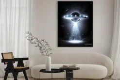 Plakat: Ufo w ciemną noc