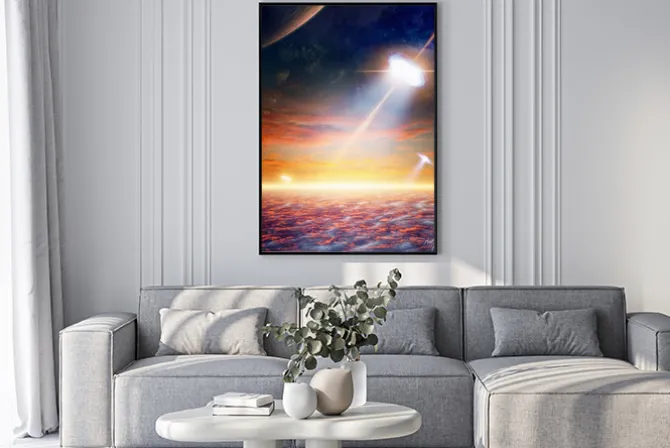 Plakat: Ufo w przestrzeni powietrznej