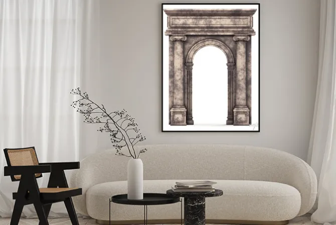 Plakat: Łuk triumfalny na białym tle