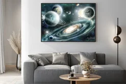 Plakat: Układ słoneczny i galaktyka spiralna