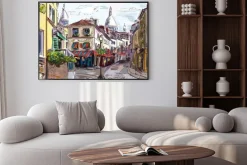 Plakat: Ulica w paryżu ilustracja