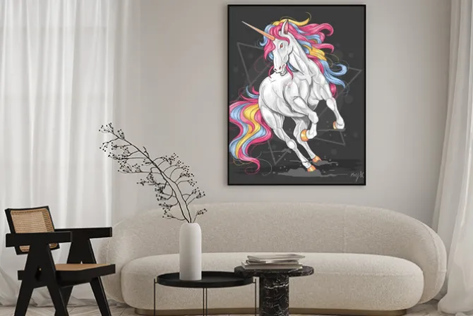 Plakat: Unicorn run fullcolour vector