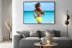 Plakat: Uruchamianie motywację - szkolenia biegacz z muzyką widziany