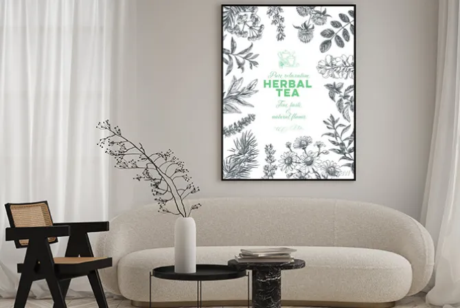 Plakat: Vector hand drawn tea herb illustration.