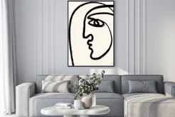 Plakat: Vector hand drawn minimalistic one line illustration of human