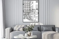 Plakat: Vector illustration of a street near montmartre in paris