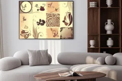 Plakat: Vector kawy backgroundwith butterfly