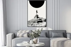 Plakat: Vector minimalistic placard with illustration. creative abstract