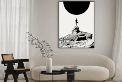 Plakat: Vector minimalistic placard with illustration. creative abstract