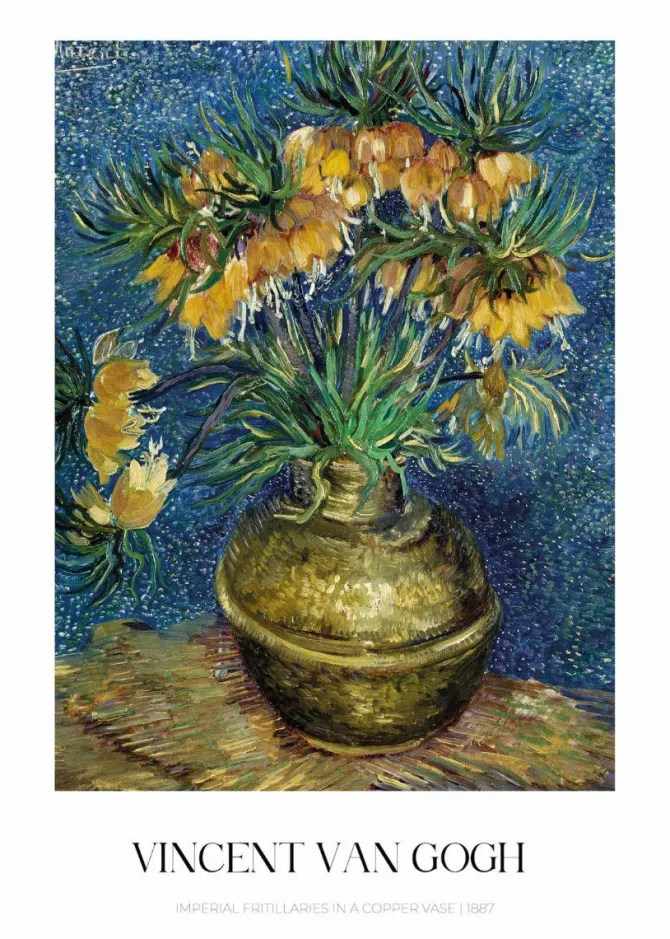 Plakat: Vincent van gogh szachownice cesarskie w miedzianym wazonie
