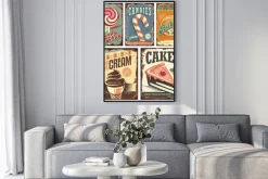 Plakat: Vintage candy shop zbiór znaków cyny