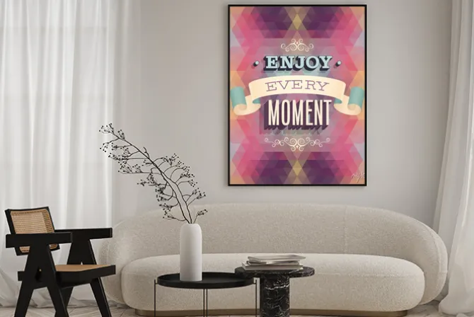 Plakat: Vintage "ciesz się każdą chwilą" plakat. ilustracji wektorowych.