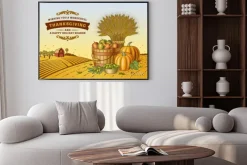 Plakat: Vintage dziękczynienia krajobraz