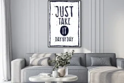 Plakat: Vintage grunge cytat motywacyjny plakat, ramki