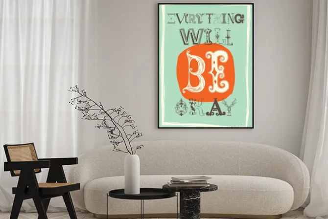 Plakat: Vintage motywacyjny plakatu. wszystko będzie dobrze