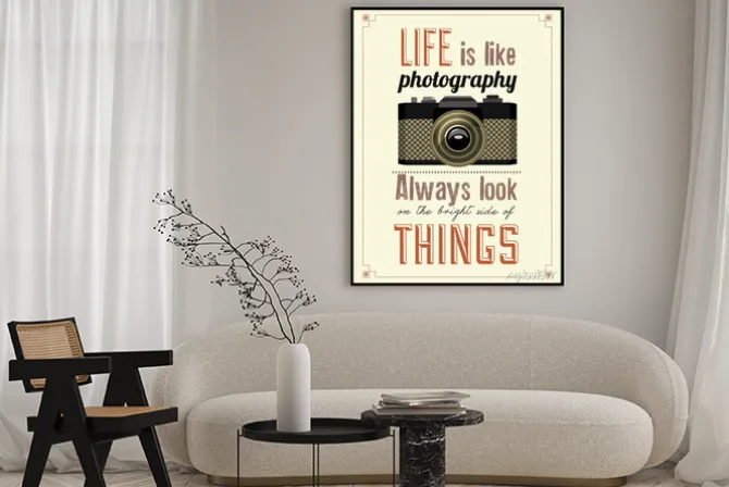 Plakat: Vintage old camera poster drukarski