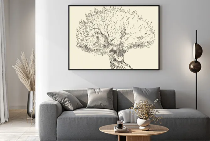 Plakat: Vintage oliwek tła ręcznie rysowane ilustracji