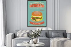 Plakat: Vintage plakaty burgers