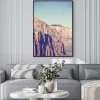 Plakat: Vintage stonowanych księżyc nad górami w zion national park,