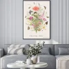 Plakat: Vintage vector card with victorian bouquet and butterflies. garden