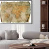 Plakat: Vintage world map parchment isolated on white. based on image