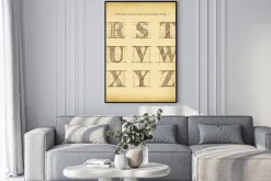 Plakat: Vintage wyciągnąć rękę alfabet