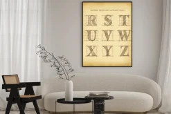 Plakat: Vintage wyciągnąć rękę alfabet