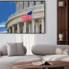 Plakat: Washington dc capitol szczegół na pochmurne niebo