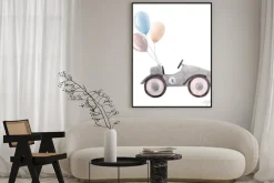 Plakat: Watercolor baby car illustration