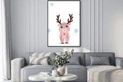 Plakat: Watercolor christmas illustration with holiday deer