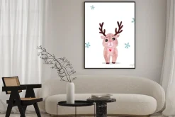 Plakat: Watercolor christmas illustration with holiday deer